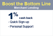 U1 Merchant lending with 1% cash back on loans. 