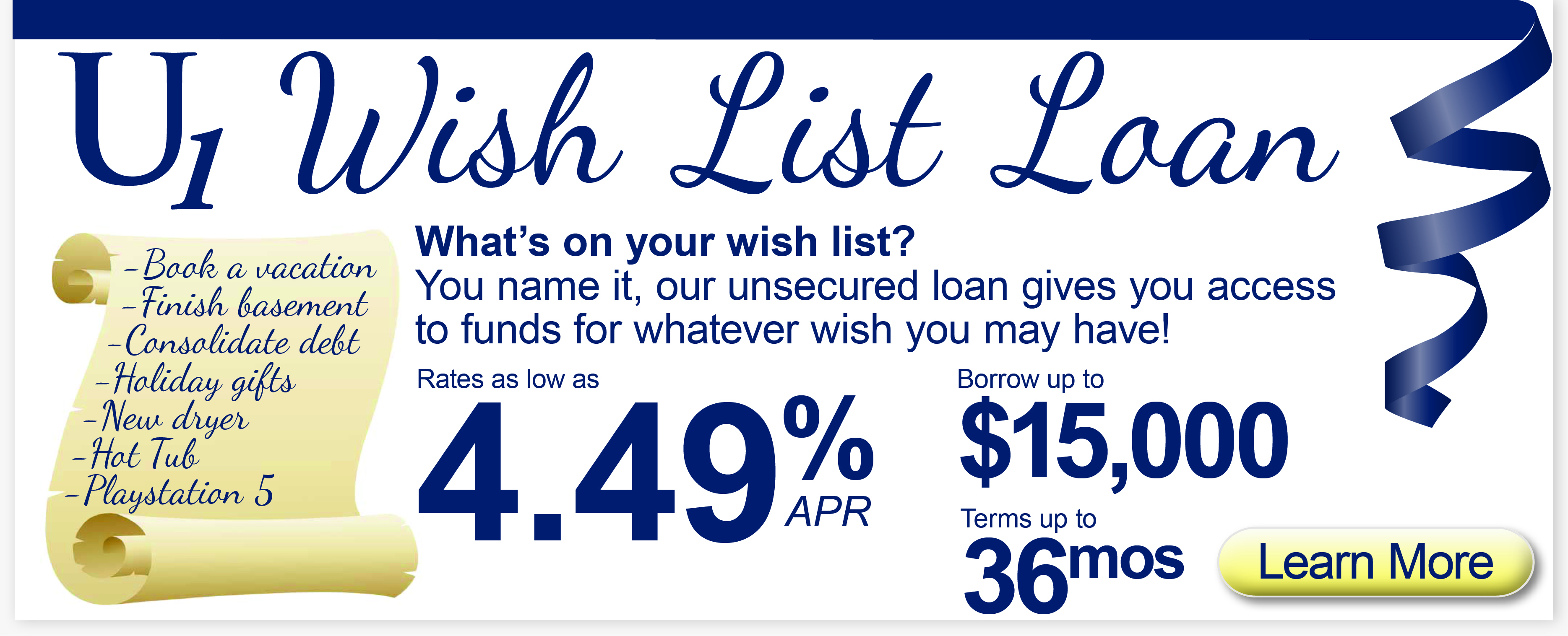 Wish List Loan Rates as Low as 4.49%