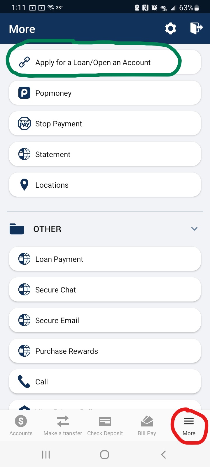 Apply for a loan on Mobile Banking