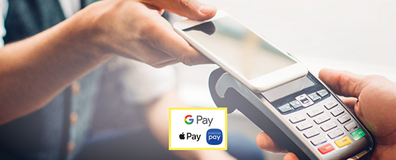 Apple Pay, Google Pay or Samsung Pay